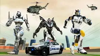 Police Helicopter Robot Car Transforming
