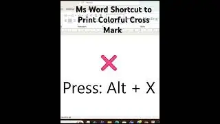 #MsWord Short Cut to print Colorful Cross symbol