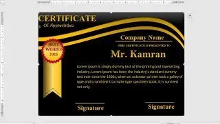 Luxury Drak Golden Certificate Design in MS Word | Golden Certificate Design 