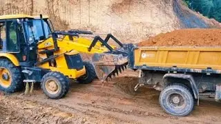 JCB rescue truck || JCB rescue tipper || bulldozers working video 💥 #jcb #bulldozer #excavator