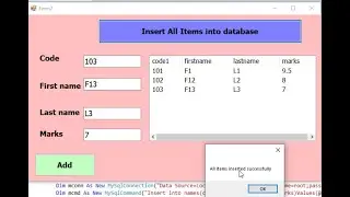 VB.net tutorial insert all items from listview into mysql phpmyadmin