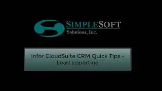 Importing records into Infor CloudSuite CRM