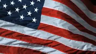 American flag waving in slow motion