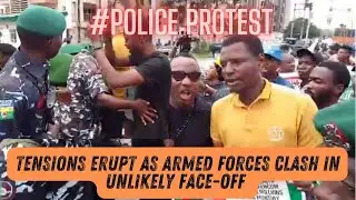 Police Officers Try To Disrupt Protest By Retired Colleagues Demanding Better Pension And Better Pay