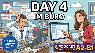 Day 4: Real German Conversation — At the Office | German101 Podcast (A2-B1)