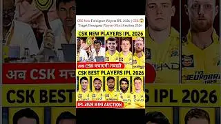 CSK NEW PLAYERS IPL 2026 😱🔥#shorts #ipl2026 #cskteamnews #msdhonistatus #testmatchhighlights