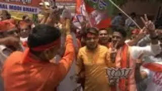 Celebrations as Modi's party claims election win