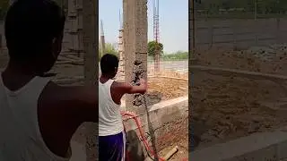 RCC column casting as per design, casting height 1.5 m. #footing #civilengineering #column #viral