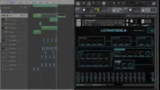 Producing a glitch hop beat with Lithium Beats and some chopped up audio from the VCS3 synth