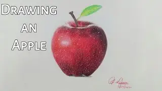 Drawing a realistic apple with colour pencils | #3D #realistic #drawing #art