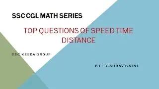 Speed time and distance( in Hindi) part 4 top Questions tricky approach