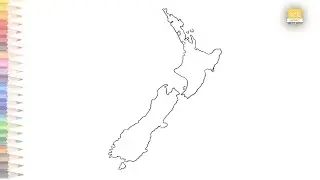 Map of New Zealand outline drawing | How to draw  New Zealand Map drawing step by step | art janag
