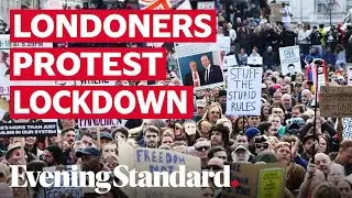 Trafalgar Square packed with thousands of maskless protesters as crowd gathers for anti-lockdown act
