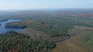 Canada Travel 4K Drone - Ontario - Algonquin Park - Visitor Centre