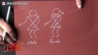 Warli Art #2a Warli Basic human shapes men women  |  JK Arts Classes