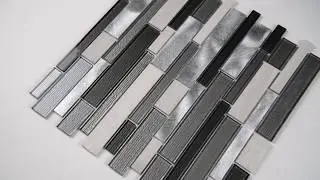 White Wave Interlocking Pattern 4mm Glass Wall Tile - 101415460