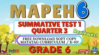 MAPEH 6 QUARTER 3 - 1ST SUMMATIVE TEST - FREE PPT SOFTCOPY WITH ANSWER KEY #2025 #quiz #kwaderno