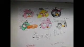 Dibujo de mis 6 angry birds favoritos 😄🤩 #angrybirds #art #drawing 