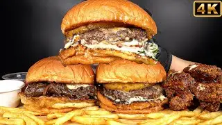 MUKBANG ASMR | BurgerBee Ultimate Burger & Miso Burger 버거비 얼티메이트 버거 & 미소 버거