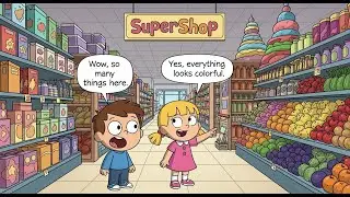 Kids Daily English Conversation | Supermarket Shopping | Easy Spoken English