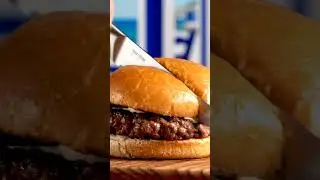 Greek Taverna Burger 🏛 | Lamb, Feta & Tzatziki ASMR Cutting | Smart Knife Seaside Vibes