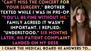 Brother Missed My Surgery For A Concert — Until The Medical Board Called About His Complaint...