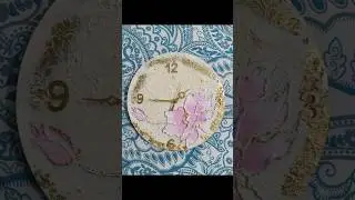 DIY Wall clock with 3D texture Art  #art #wallart #painting #walldeco #wallcraft #walldecore #diy