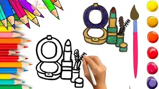 How To Draw cute Cosmetics Drawing, Painting & Coloring For Kids and Toddlers_ Child Art 🐋🌈🎨