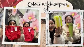 Color Match Surprise 🎨🎁 Color-Coded Gift Swap With My Friend 💕”#gift #funny @masangdolmasubba7942 
