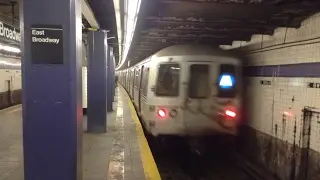 IND 6th Avenue Line: Brooklyn & Uptown R46 & R160 (A) (C) (F) Trains @ East Broadway