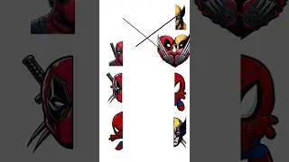 Deadpool , wolverine & spiderman matching Linepuzzle#deadpool#spiderman#viralshort#art#puzzlevideos