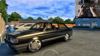 Old School Sedan on Road steering WHeel Driving #ets 2