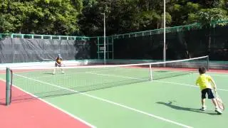 Douglas Hwang - playing tennis with Uncle Patrick
