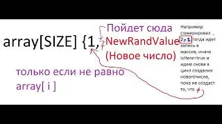 Детальный разбор кода. Массив уникальных, случайных чисел. Домашнее задание С++