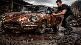 Restoring a Severely Rusted 1961 Jaguar E Type Series 1  Abandoned Barn Find Rescue