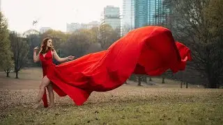 7 minutes of natural light photography with red dress | BEHIND THE SCENES
