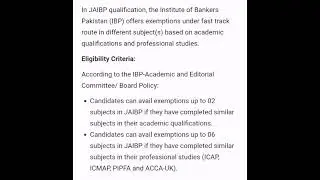 IBP | Exemption Policy for JAIBP Qualification