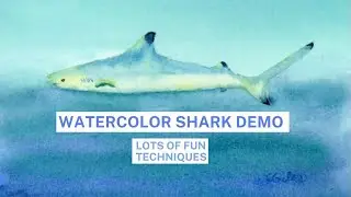 Shark Watercolor Painting Demonstration, A Fun Tutorial for beginner Painters.