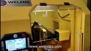 Weijing auto grinding machines are fettling crankcase parts