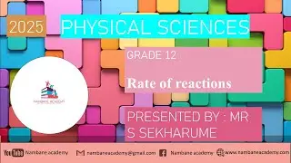 Physical  Sciences :Grade 12: Graphs of Rates & Equilibrium:Mr Sekharume :MAY 2025|Free State|PART 1