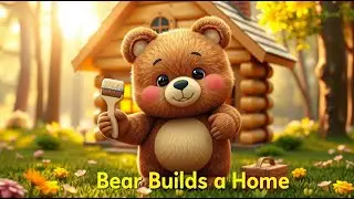 Cute Bear 🐻🏠 Builds a Home | Fun Animal Nursery Rhyme for Kids | Learning Building Song