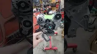 Удаление насоса кондиционера и гидроусилителя руля 1996 Chevy S10 4.3 Vortec &mdash; Прокладка ремня