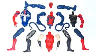 AVENGERS ASSEMBLE TOYS, Monster venom vs Red-spiderman vs Captain thor 