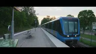 Sweden, Stockholm, subway ride from Stora Mossen to Thorildsplan
