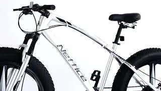 Mountain Bikes 3-Spoke Wheels, 26 Inch High Carbon Steel Frame, All-Terrain Bicyle Silver Color
