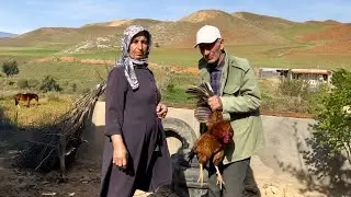 Iran nomadic life: A journey to pastures and a butchery to prepare Chicken in the mountains
