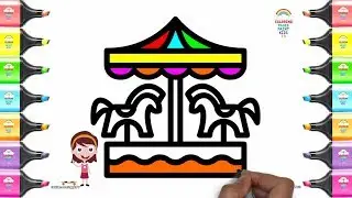 Coloring Pages For Kids Carousel Learning Colors