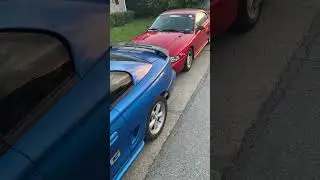 Double trouble 🍒 🔵.                        #SN95 #MustangNation #GoldenHourVibes #StreetKings