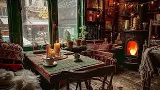 Quiet 1940s Vintage Jazz | Silent Winter Morning in a Snowy Village Cafe