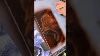 Lion Painting Scratch Technique